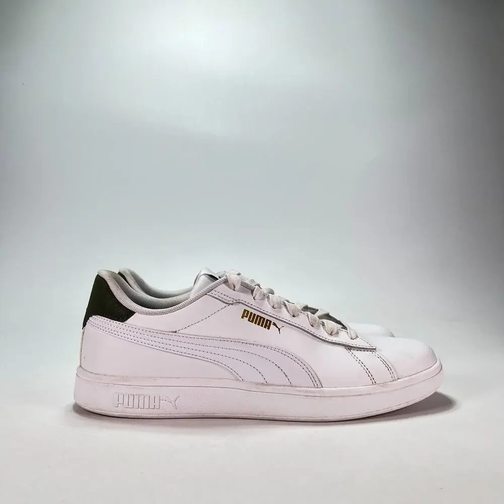 PUMA Smash 3.0 L White Casual Low Top Sneakers Shoes 406570-01 Men's Size 10.5